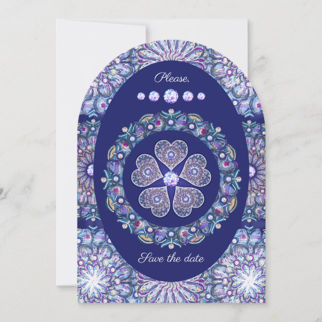 Blue Rosace Invitation (Front)