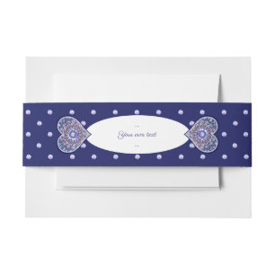 Blue Rosace Invitation Belly Band