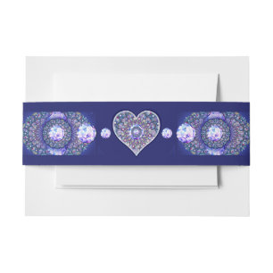 Blue Rosace Invitation Belly Band