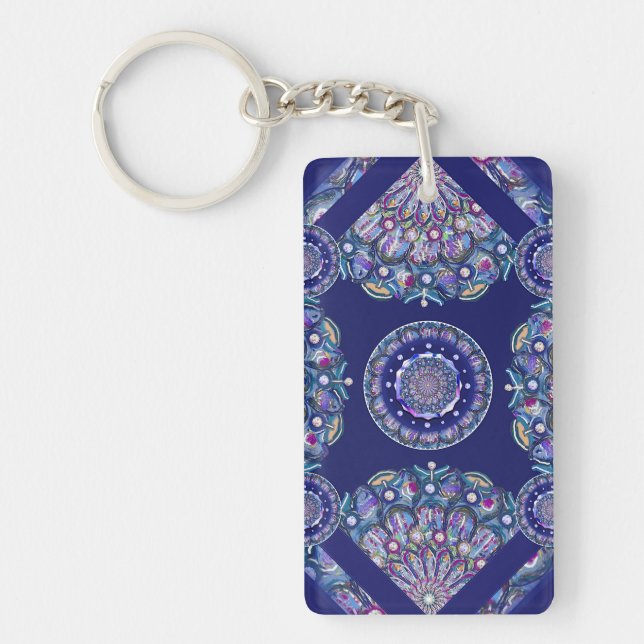blue rosace key ring (Front)