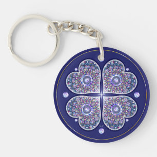 blue rosace key ring