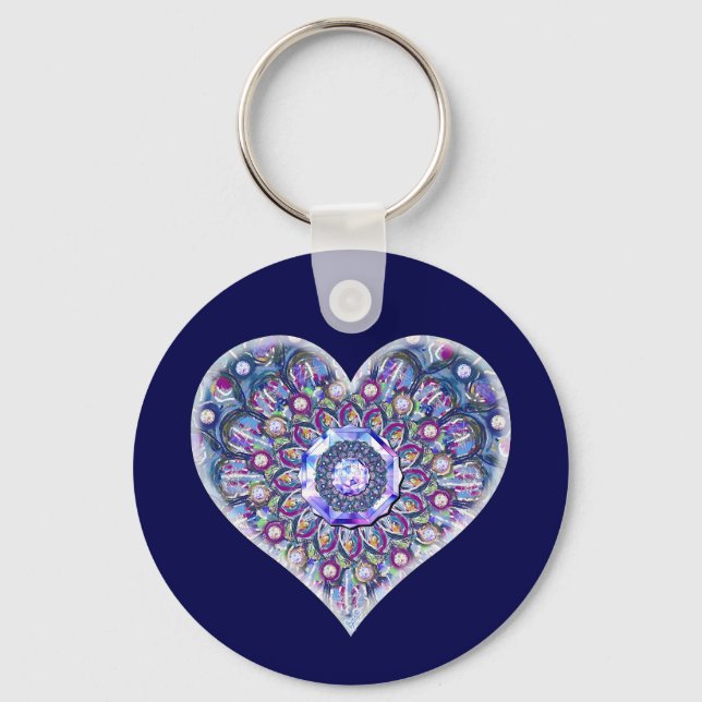 Blue Rosace Key Ring (Front)