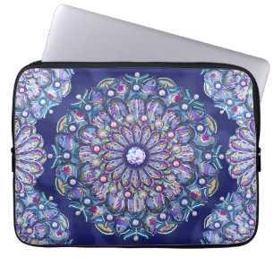 Blue rosace laptop sleeve