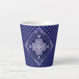 Blue Rosace Latte Mug