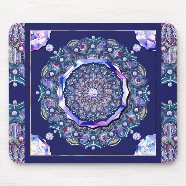 Blue rosace mouse mat (Front)