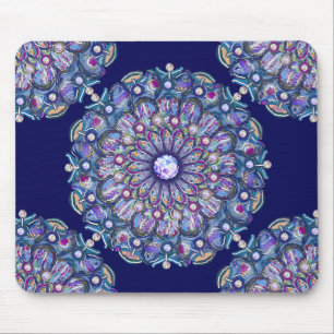 Blue rosace mouse mat