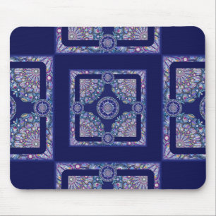 Blue Rosace Mouse Mat