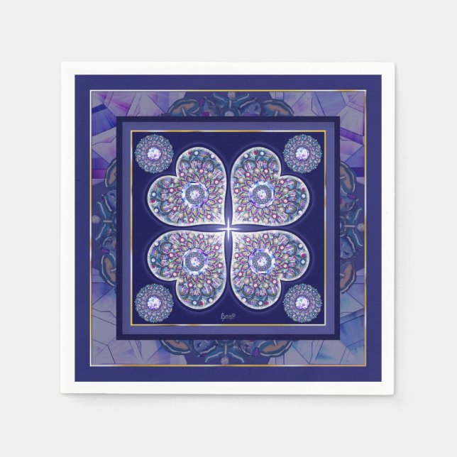 Blue Rosace Napkin (Front)