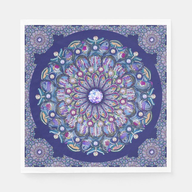 Blue Rosace Napkin (Front)