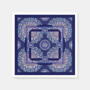 Blue Rosace Napkin
