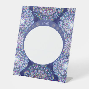 Blue Rosace Pedestal Sign