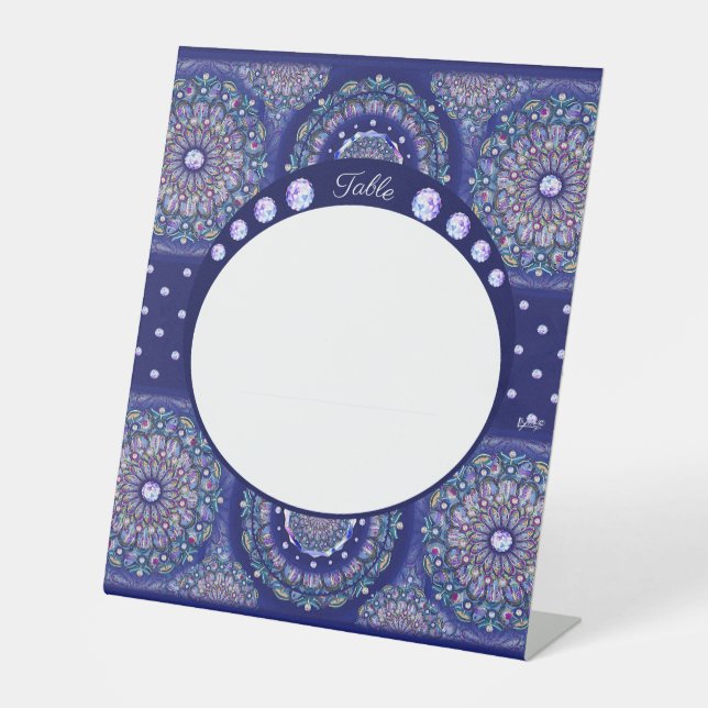 Blue Rosace Pedestal Sign (Front)