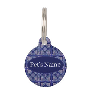 Blue Rosace Pet Tag