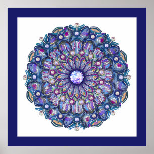 Blue Rosace  Poster