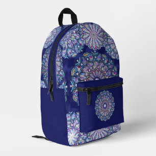Blue Rosace Printed Backpack