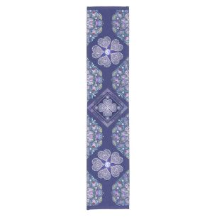 Blue Rosace Short Table Runner