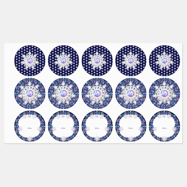 Blue rosace & snowflake (Sheet)