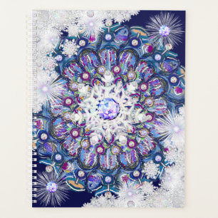 Blue rosace & snowflake planner