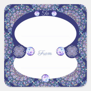 Blue Rosace Square Sticker
