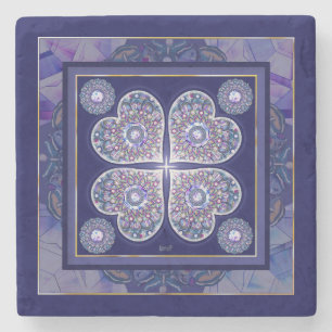 Blue Rosace Stone Coaster