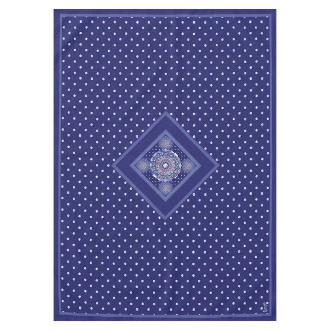 Blue Rosace Tablecloth (Front)