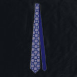 Blue Rosace Tie<br><div class="desc">Drawing of a stained glass window similar to those of an ancient European cathedral: the base of this pattern is a rose window, with touches of various colours, including shades of blue, on a navy blue background. Inlays of blue rhinestones (drawn). This design is also available in cardinal red in...</div>