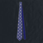Blue Rosace Tie<br><div class="desc">Drawing of a stained glass window similar to those of an ancient European cathedral: the base of this pattern is a rose window, with touches of various colours, including shades of blue, on a navy blue background. Inlays of blue rhinestones (drawn). This design is also available in cardinal red in...</div>