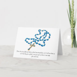 Blue Rosary First Holy Communion Card-John 6:54,55 Card