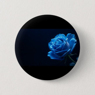 blue rose  6 cm round badge