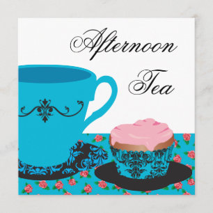 Blue Rose Afternoon Tea Invitation