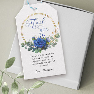 Blue Rose and Eucalyptus Thank You Favour Gift Tags