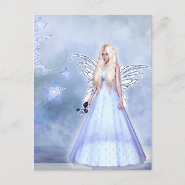 Blue rose angel postcard (Front)