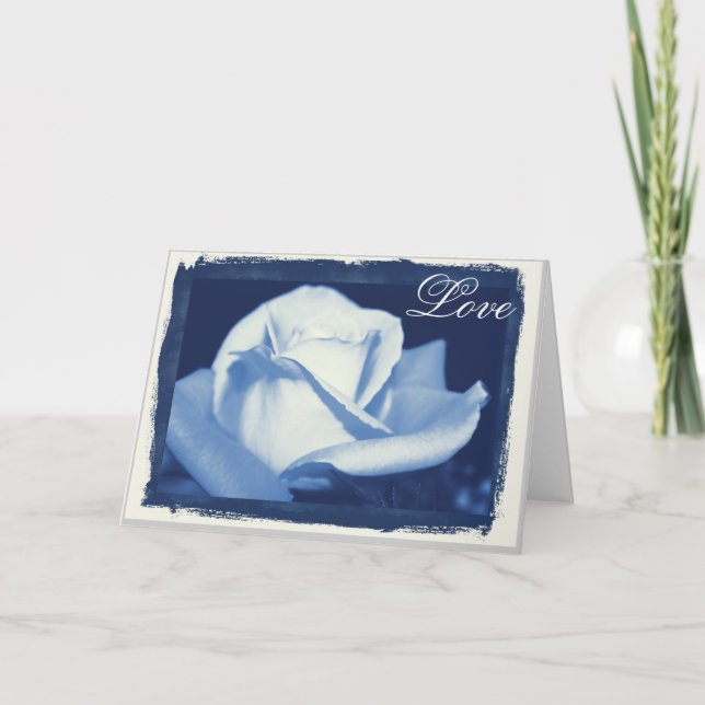 Blue Rose Anniversary Card (Front)