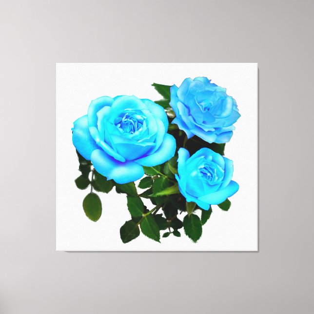Blue rose blue flowers canvas print (Front)
