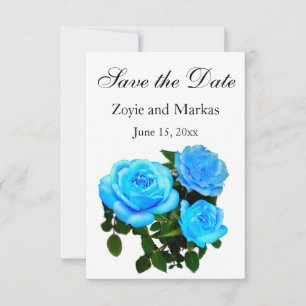 Blue rose blue flowers save the date