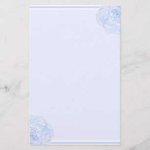 Blue Rose Border Stationery