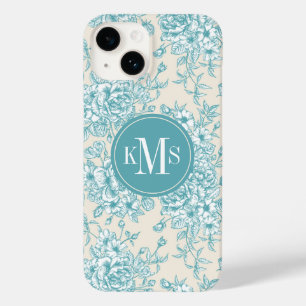 Blue Rose Bouquet Garden Floral Pattern Case-Mate iPhone 14 Case