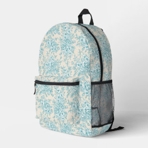 Blue Rose Bouquet Garden Floral Pattern Printed Backpack