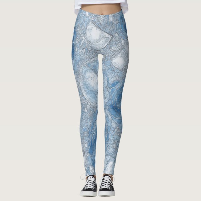 Blue Rose Bubble Brew - Leggings (Front)
