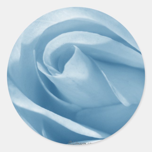 Blue Rose Bud Wedding Invitation Seal (Front)