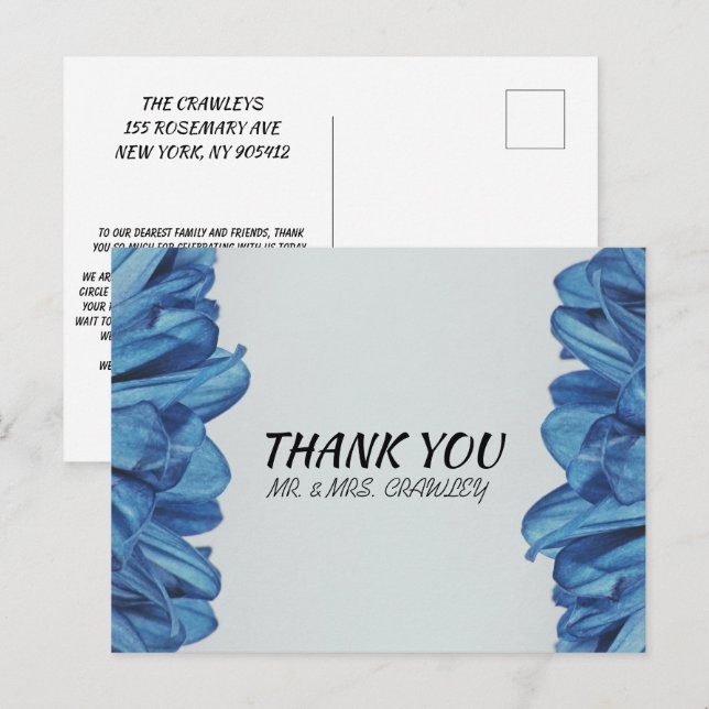 blue rose classic -Blue Petaled Flower Postcard (Front/Back)
