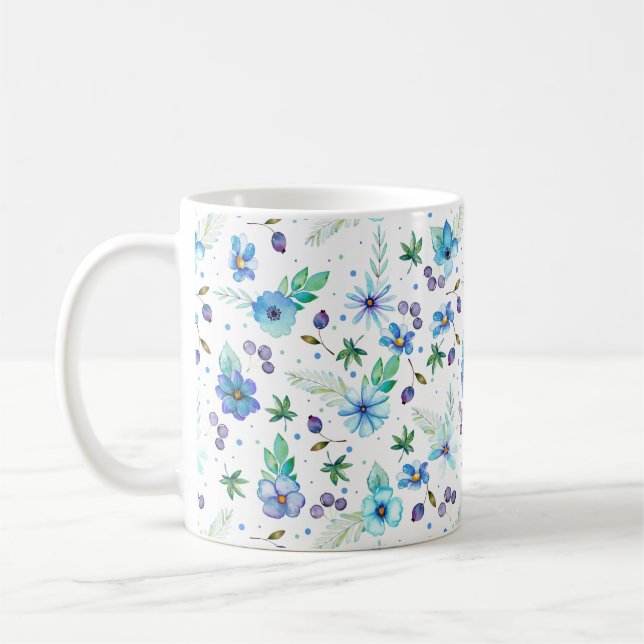 Blue rose coffee mug (Left)