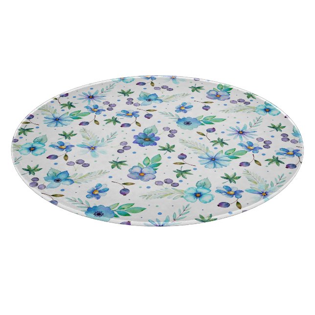 Blue rose cutting board (Corner)