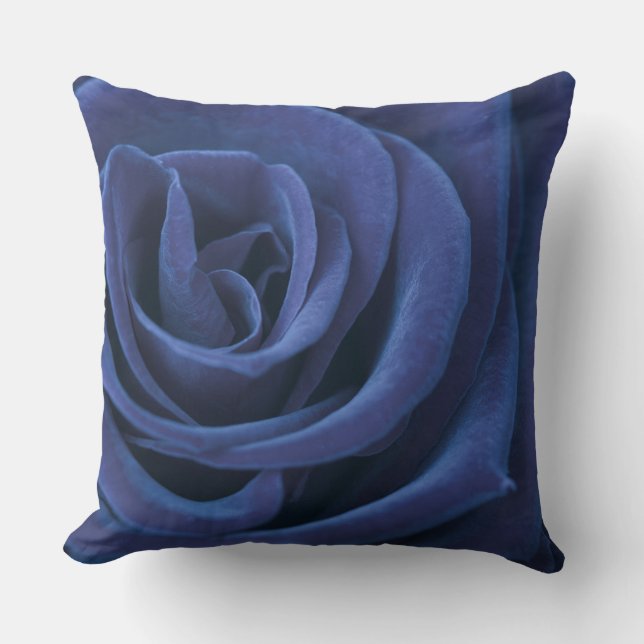 Blue Rose Decorative Pillow (Front)