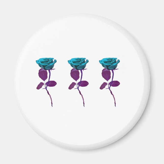 Blue Rose Design - Modern Art Magnet (Front)