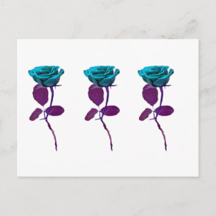 Blue Rose Design - Modern Art Postcard