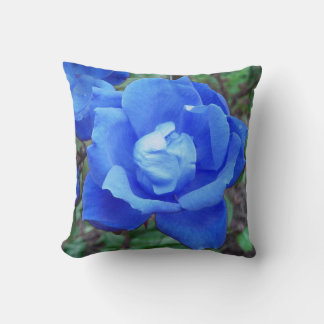 Blue Rose Digital Manipulation Throw Cushions