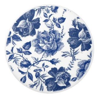 Blue rose door/drawer pulls