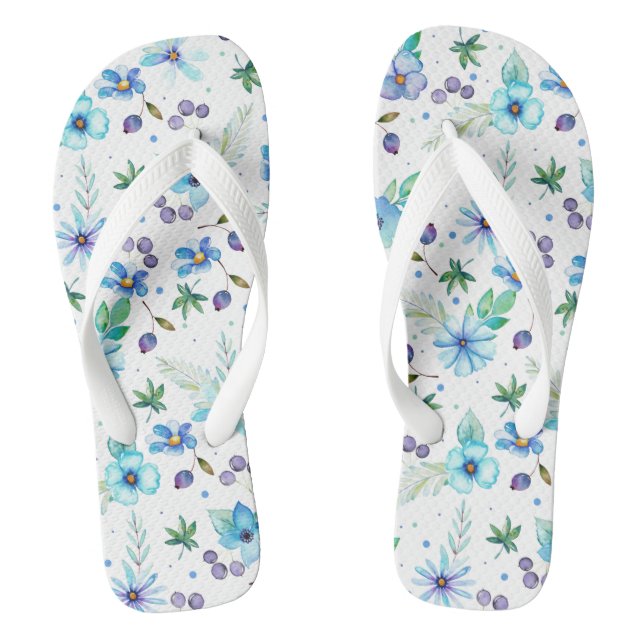 Blue rose flip flops (Footbed)