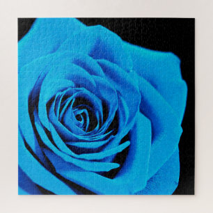 Blue rose floral jigsaw puzzle
